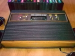 Woodgrain Atari 2600 - close-up